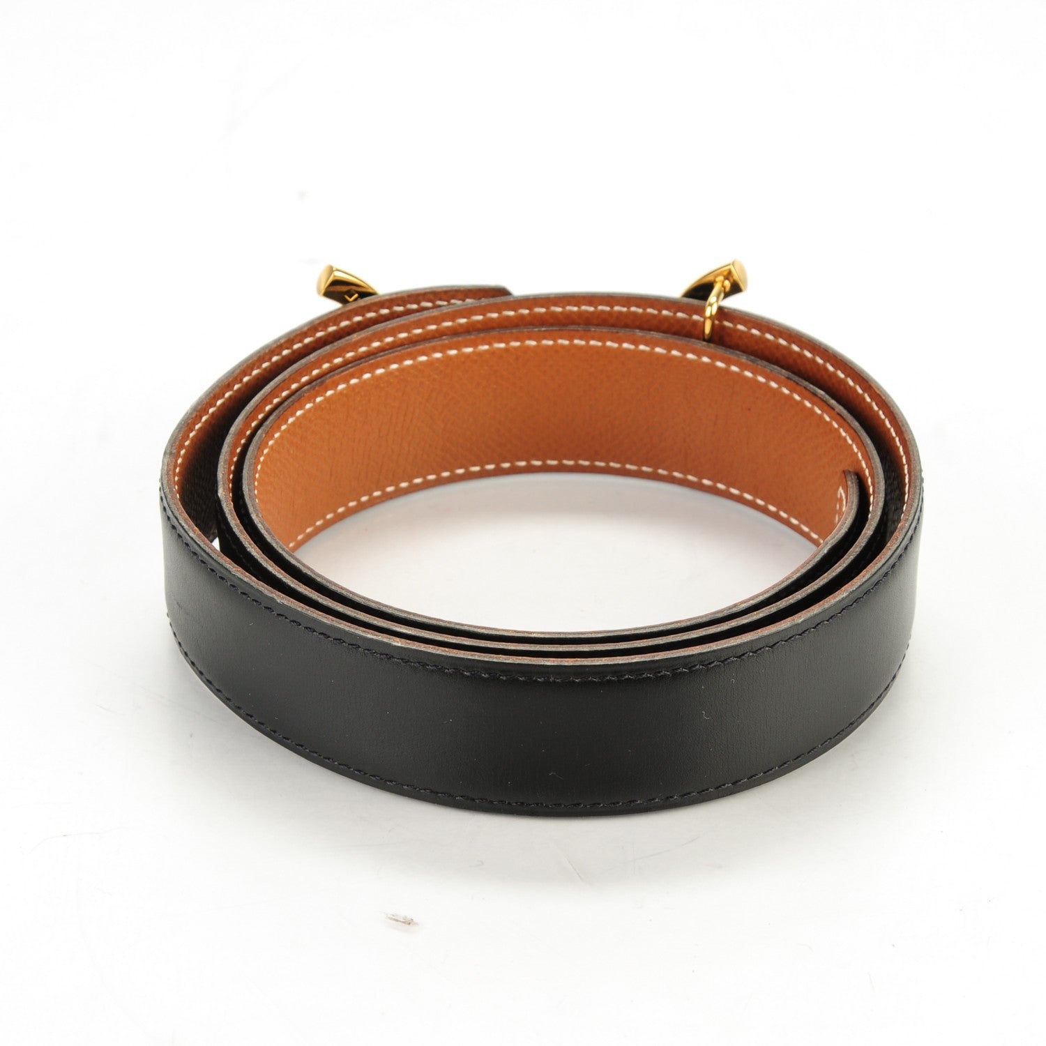 Hermes Box Courchevel Reversible Horsebit H 32mm Belt 80 Noir Gold 3 of 10