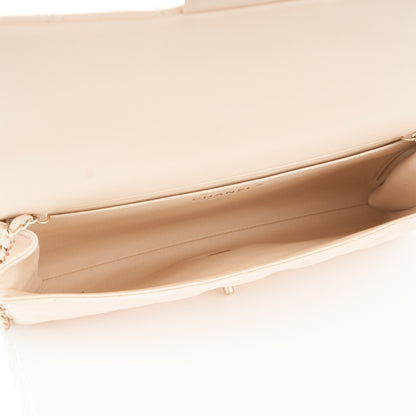 Chanel Lambskin Quilted Clutch With Chain Flap Beige Clair 8 of 8
