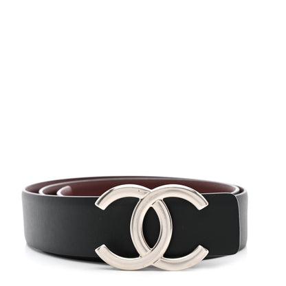 Chanel Calfskin CC Reversible Belt 70 28 Black Burgundy 1 of 6