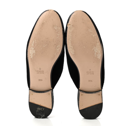 Gucci Velvet Dragon Embroidered Womens Princetown Slippers 39.5 Black 5 of 9
