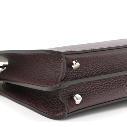 Fendi Cuoio Romano Vitello Cover Glazed Fabric Bi-Color FF 1974 Mini Peekaboo I SEE U Satchel  Ghianda Grezzo 10 of 13