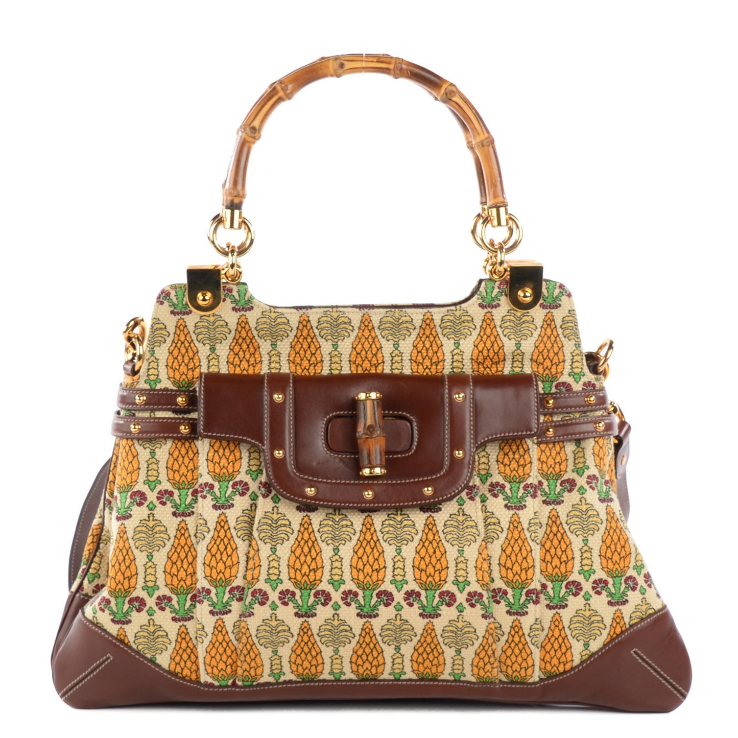 Canvas Printed Pop Bamboo Large Top Handle Tote