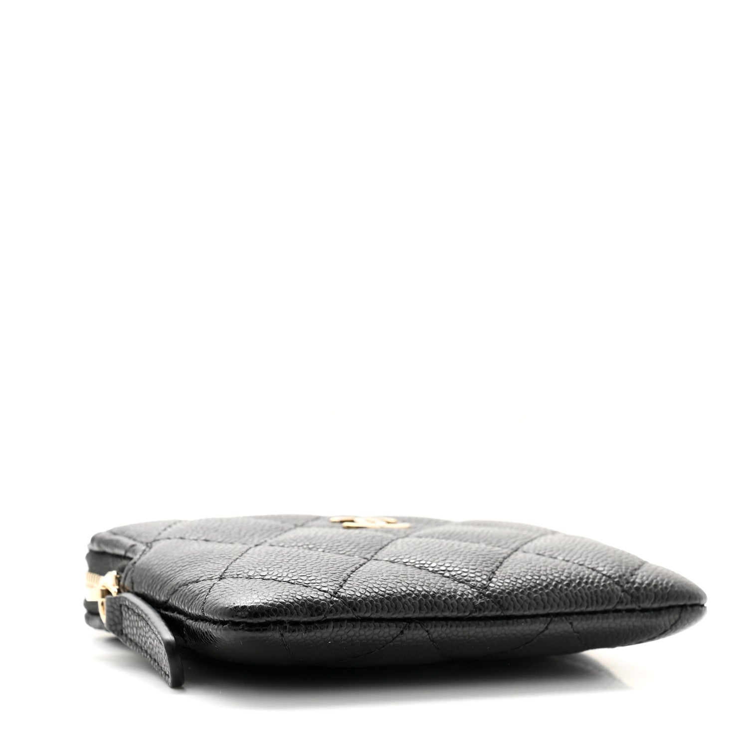 Chanel Caviar Quilted Zip Card Holder Wallet Black 4 of 8