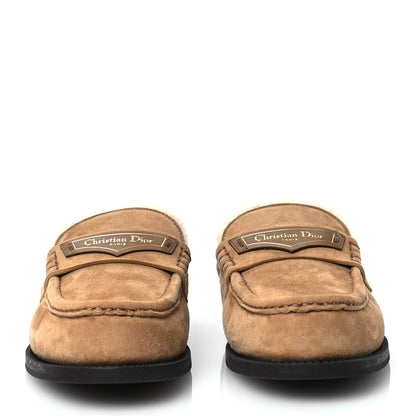 Christian Dior Suede Goatskin Boy Loafer Mule 38.5 Chestnut 2 of 9