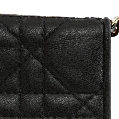 Christian Dior Lambskin Cannage Small Lady Dior Flap Card Holder Black 9 of 10