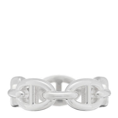 Hermes Sterling Silver PM Chaine d'Ancre Enchainee Band Ring 55 7.25 3 of 5