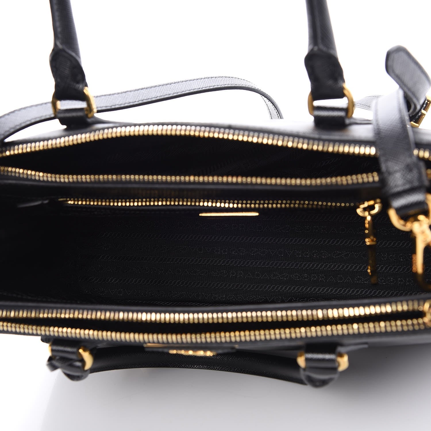 Prada Saffiano Small Galleria Double Zip Tote Black 5 of 9