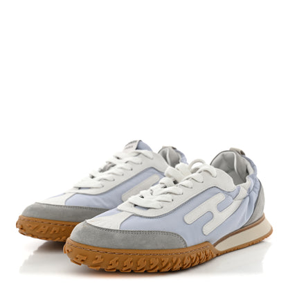 Hermes Suede Goatskin Jet Sneakers 39 Gris Arctique Blanc 4 of 8