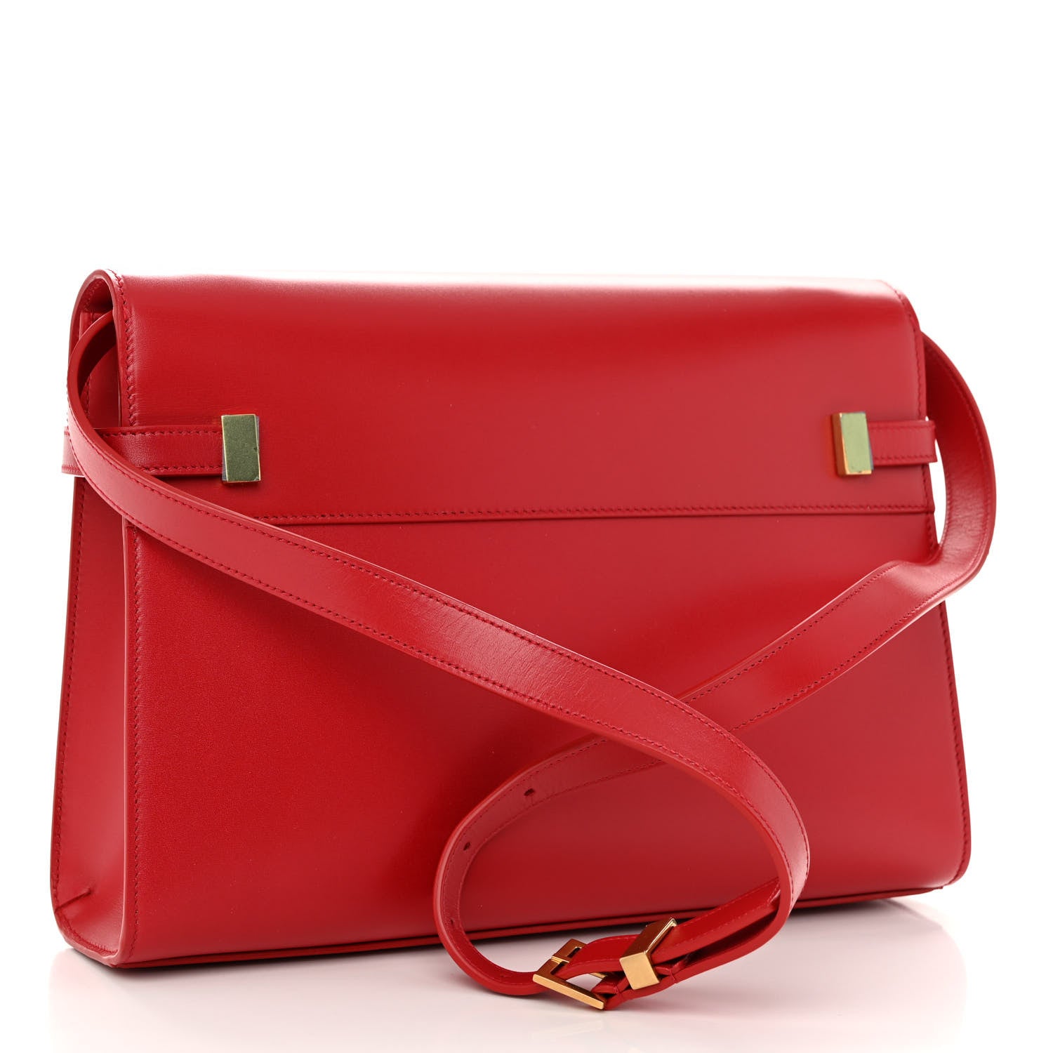 Saint Laurent Smooth Calfskin Manhattan Shoulder Bag Rouge Eros 3 of 10