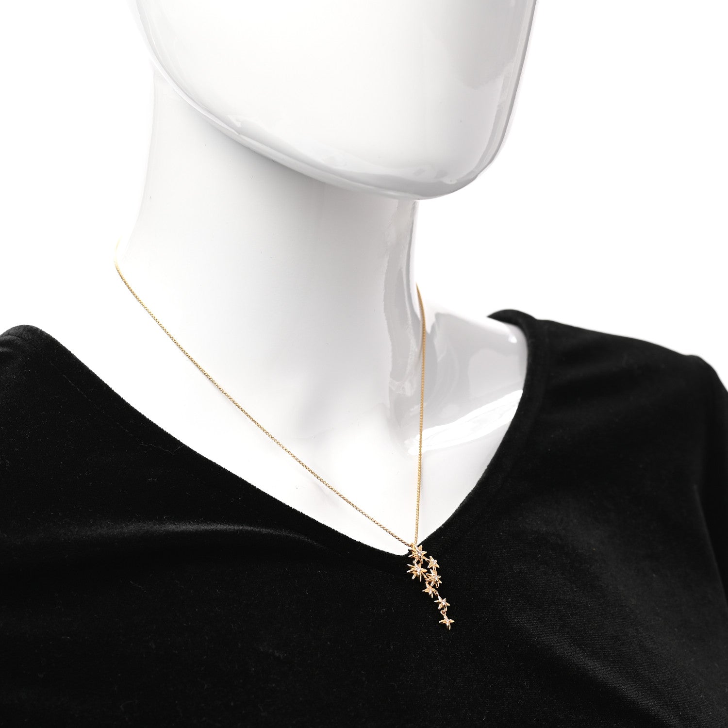 David Yurman 18K Yellow Gold Diamond Starburst Constellation Drop Necklace 2 of 5