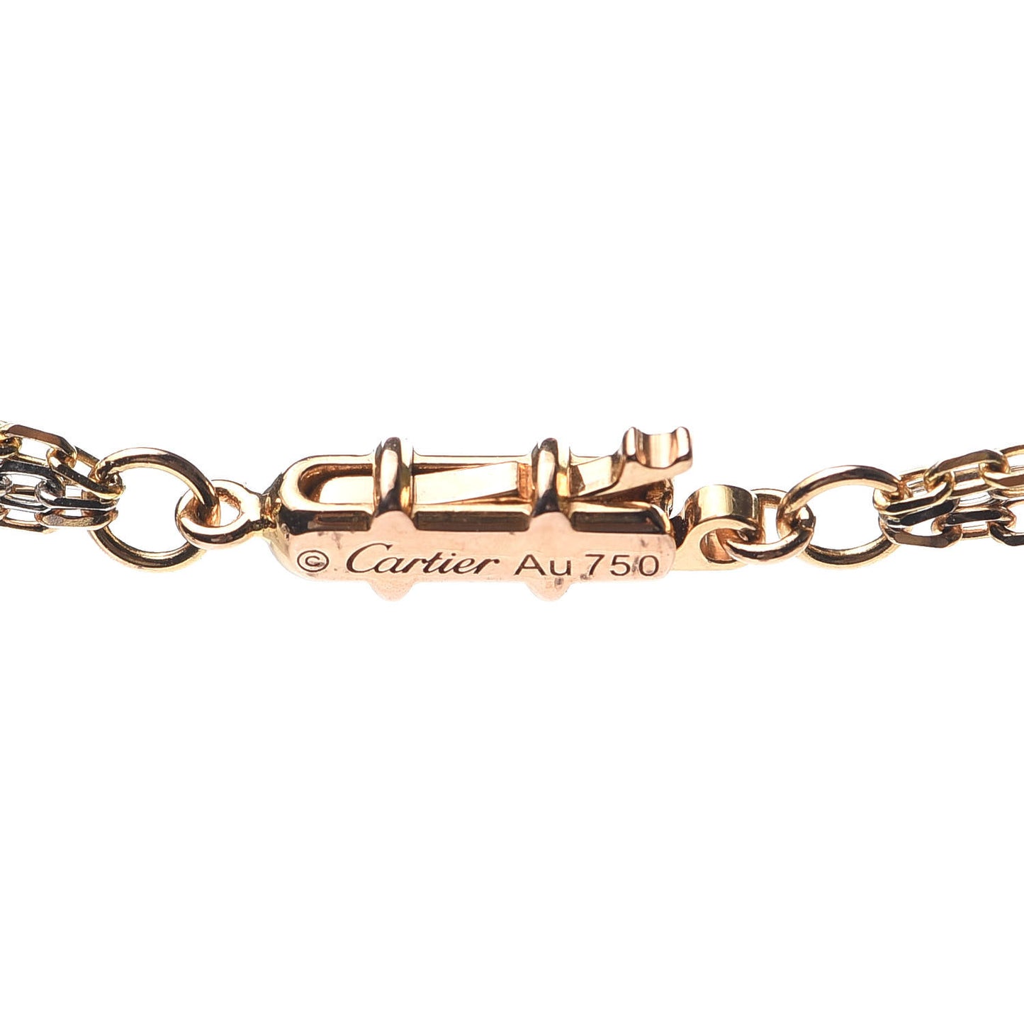 18K Pink Yellow White Gold Three Chain Necklace