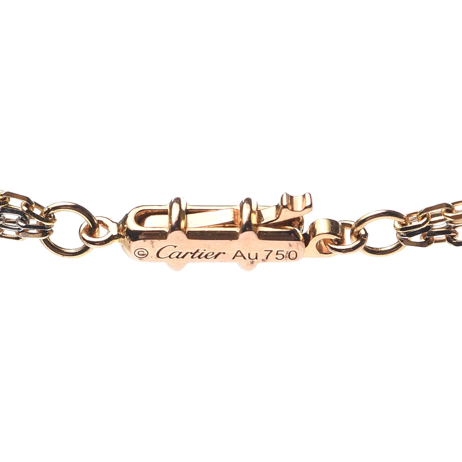 Cartier 18K Pink Yellow White Gold Three Chain Necklace 4 of 5