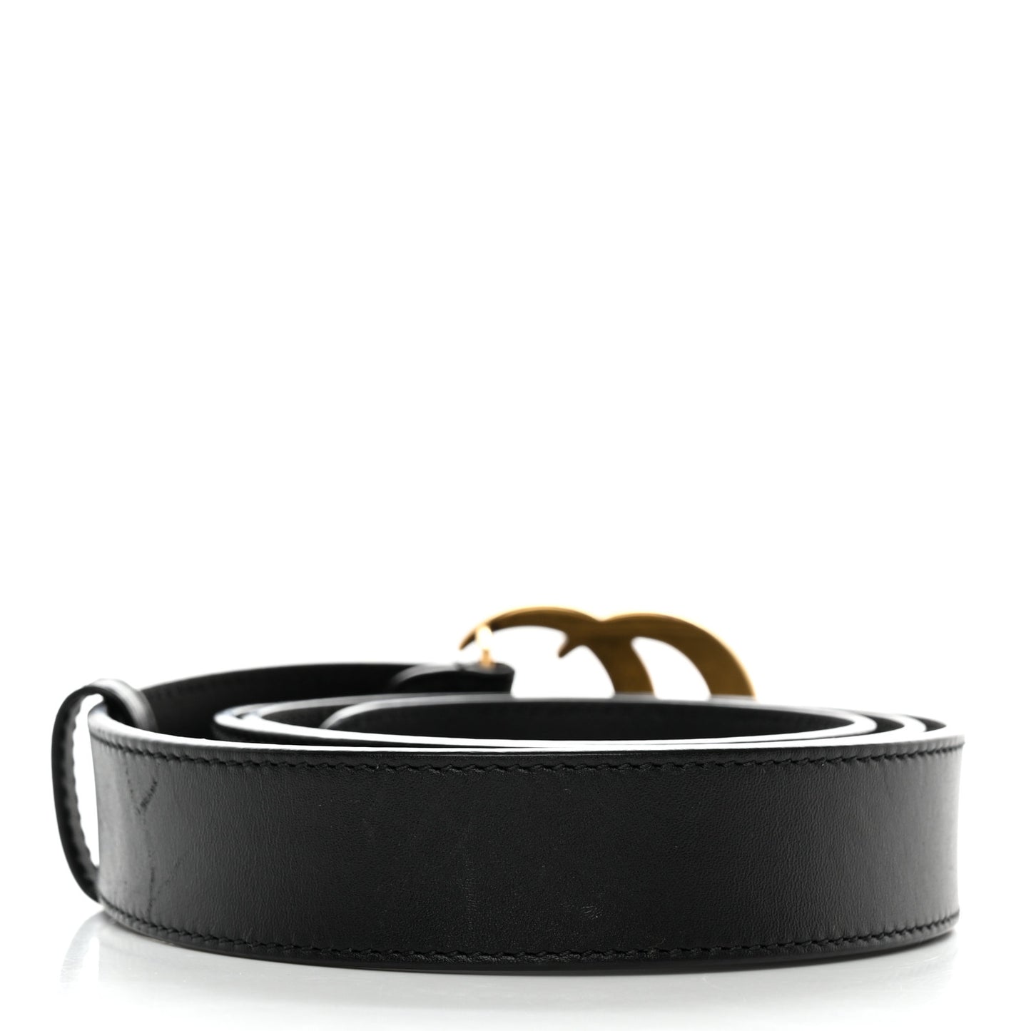Moon Calfskin Double G 30mm Belt 95 38 Black