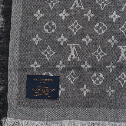Louis Vuitton Cotton Monogram Essential Stole Gris 3 of 3