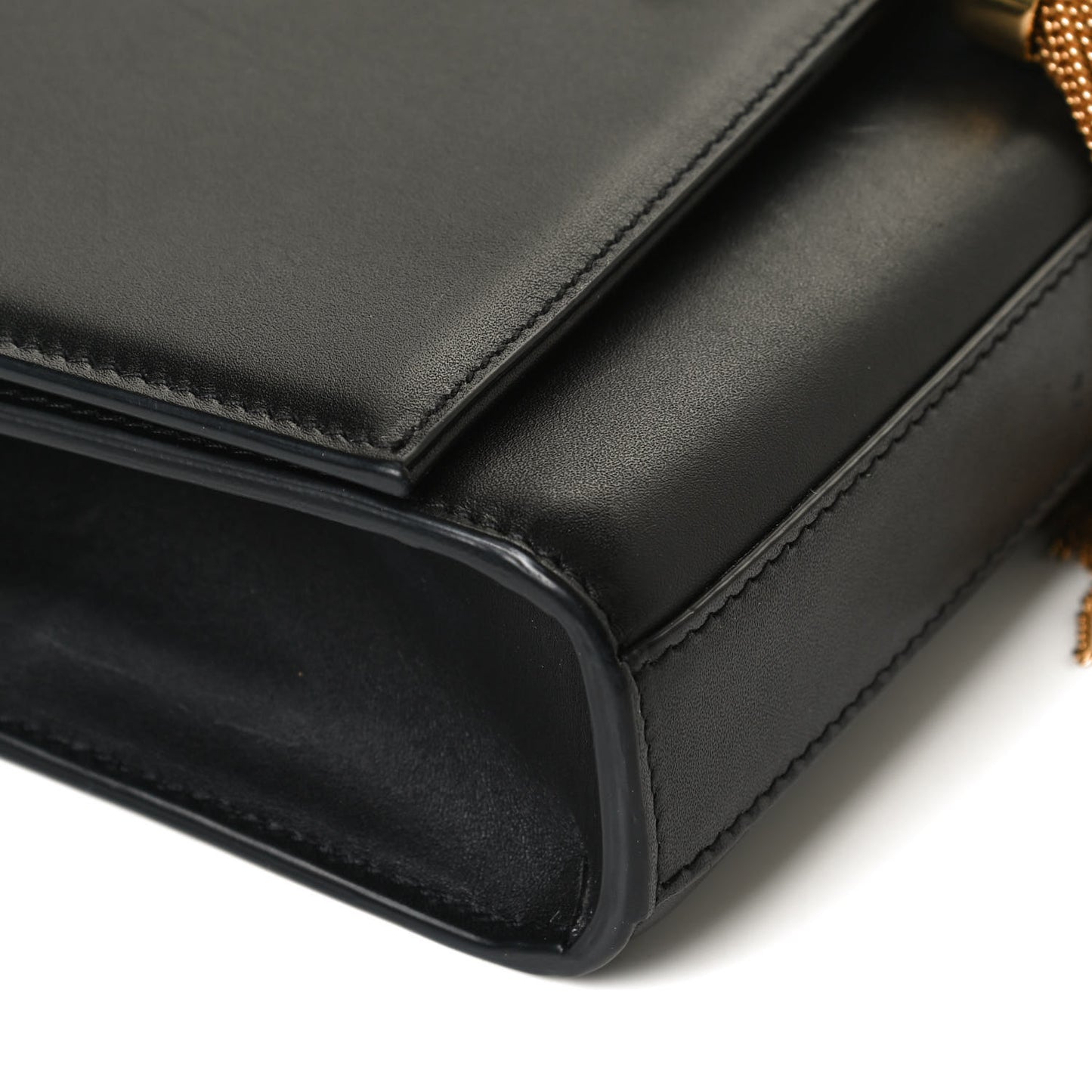 Calfskin Small Classic Monogram Kate Tassel Satchel Black