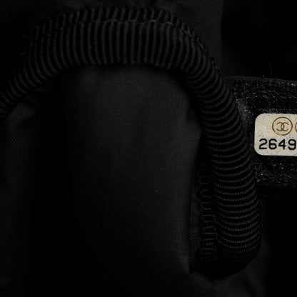 Chanel Tweed Nylon Embossed Large Doudoune Bowling Bag Black 7 of 11