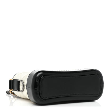 Chanel Aged Calfskin Quilted Small Gabrielle Hobo Black White 4 of 9
