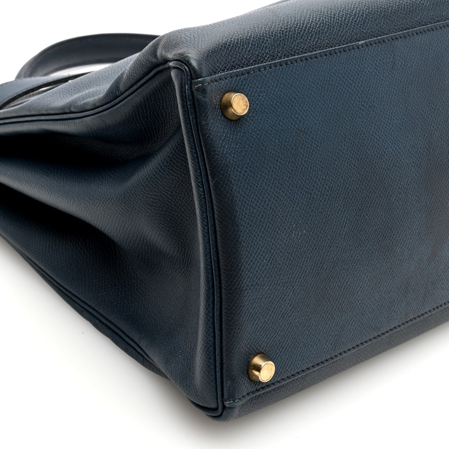 Hermes Courchevel Kelly Retourne 40 Bleu Marine 9 of 14