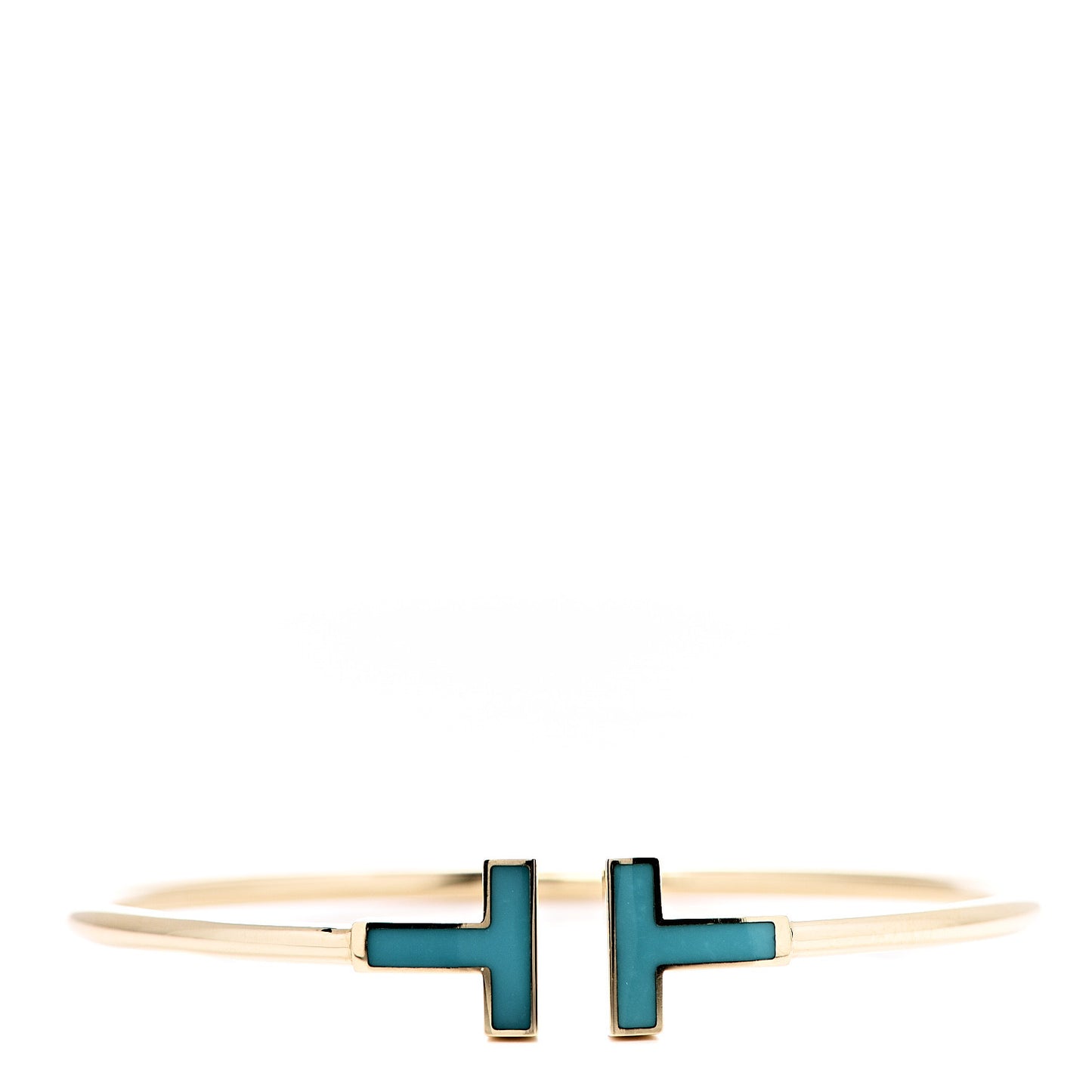 18K Yellow Gold Turquoise T Wire Bracelet