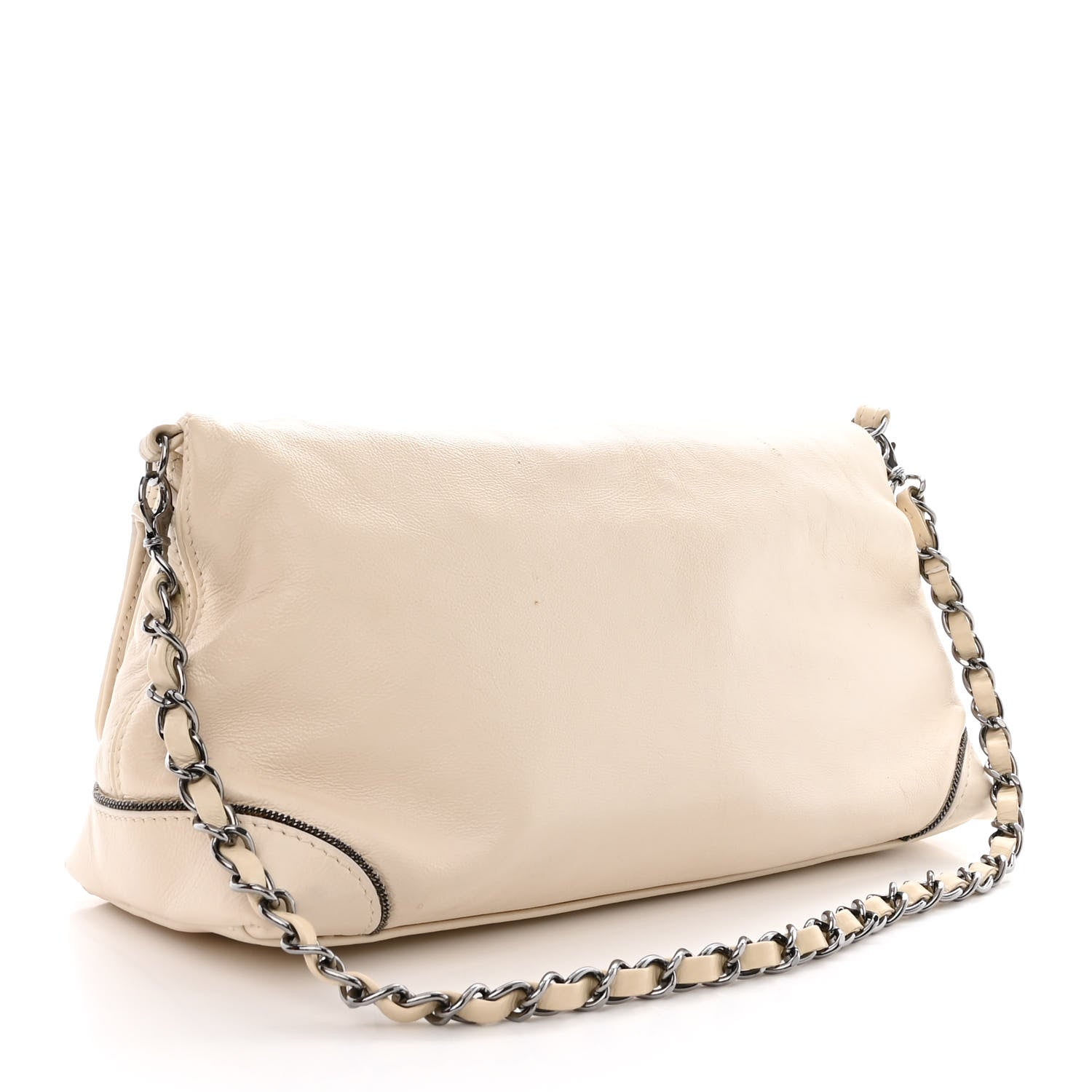 Chanel Lambskin CC Chain Shoulder Bag White 3 of 12