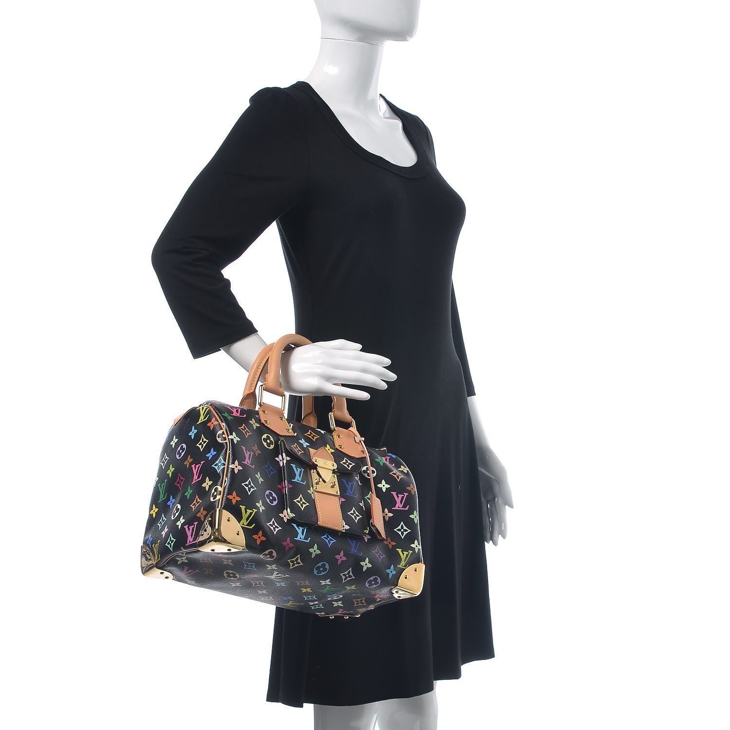 Louis Vuitton Monogram Multicolor Speedy 30 Black 2 of 8