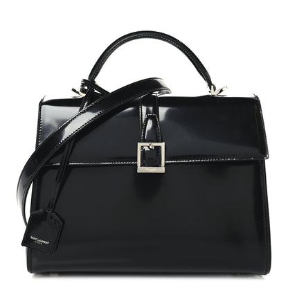 Saint Laurent Shiny Calfskin Le Fermoir Top Handle Bag Small Black 1 of 9