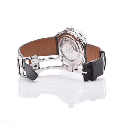 Hermes Stainless Steel Alligator 43mm Arceau Grande Lune Automatic Watch Graphite 7 of 7