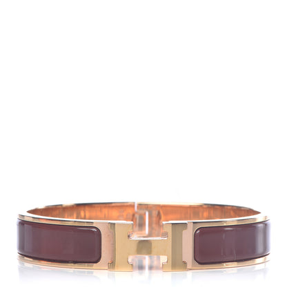 Hermes Enamel Narrow Clic Clac H Bracelet PM Acajou 1 of 6