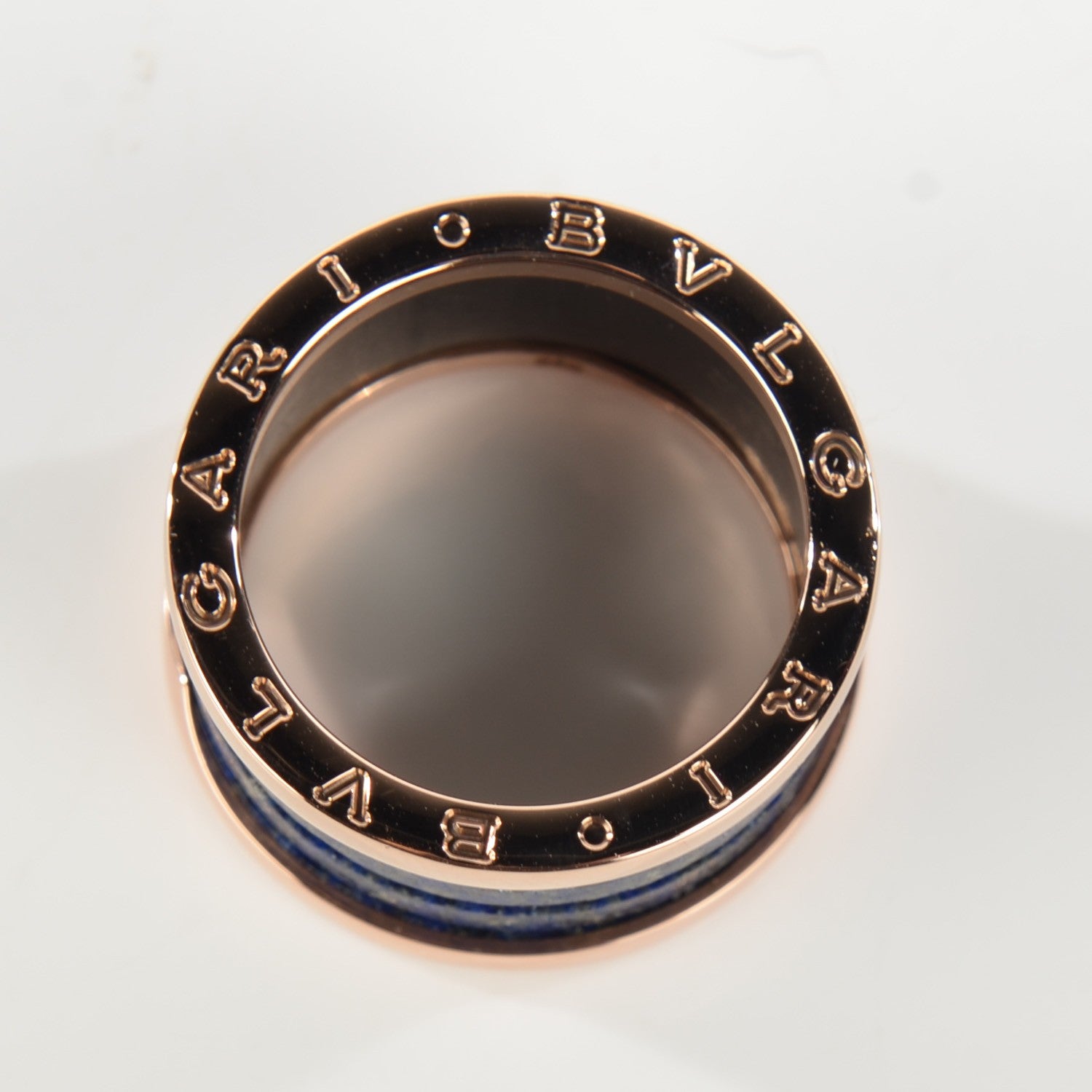 Bulgari 18K Rose Gold Lapis B.Zero1 Four-Band Ring 58 8.5 4 of 7