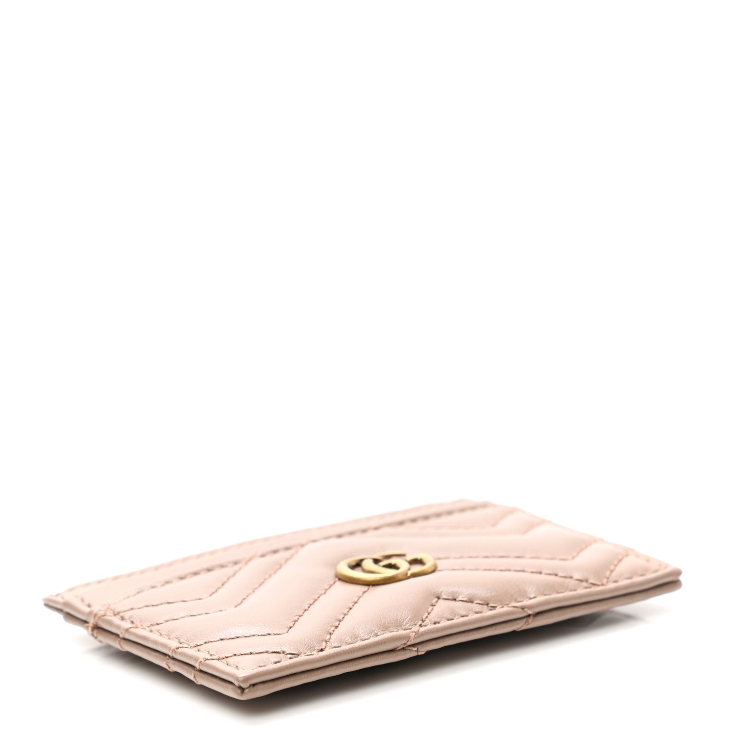 Gucci Calfskin Matelasse GG Marmont Card Holder Porcelain Rose 4 of 7