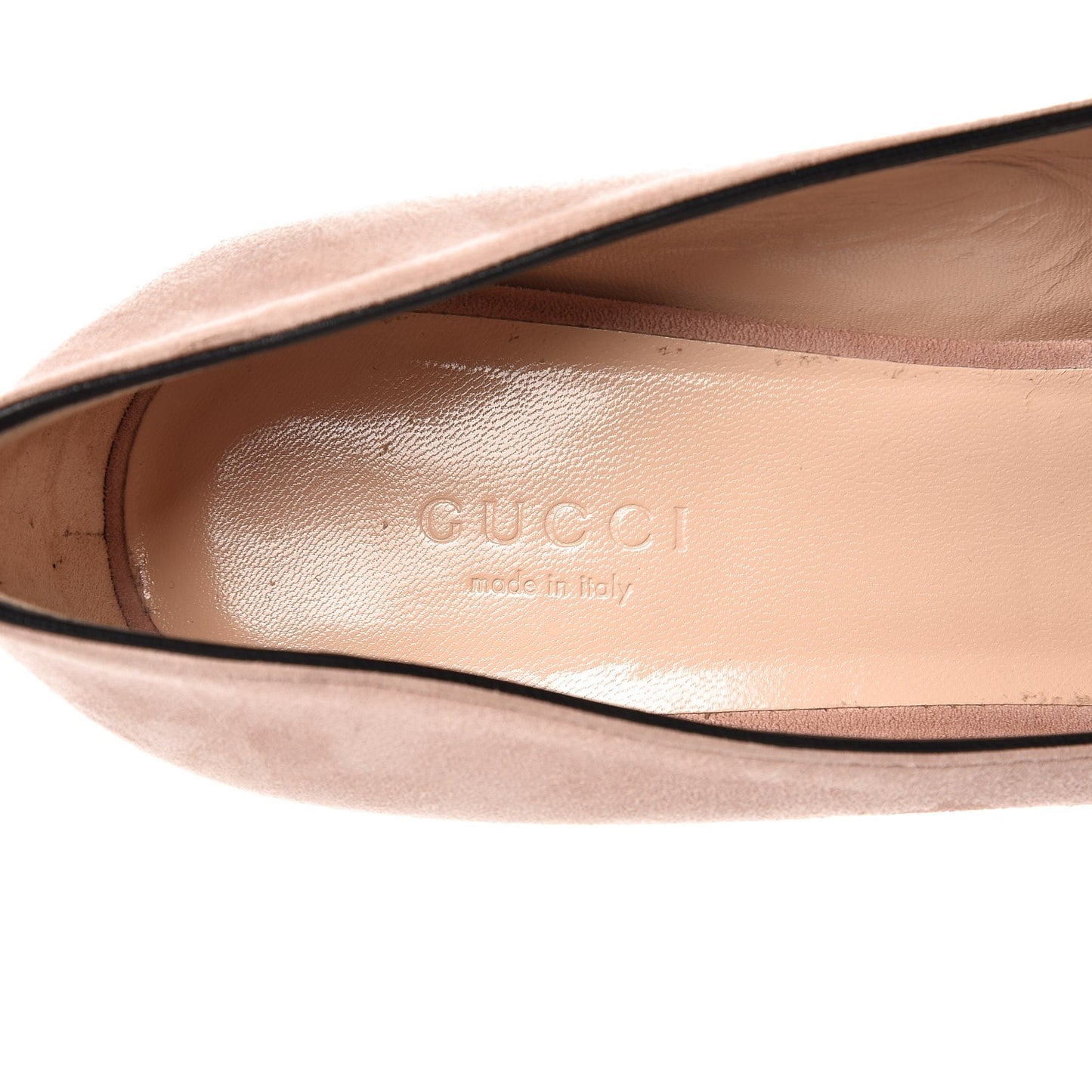 Kid Scamosciato GG Marmont Fringe 50mm Loafer Pumps 38.5 Crystal Pink