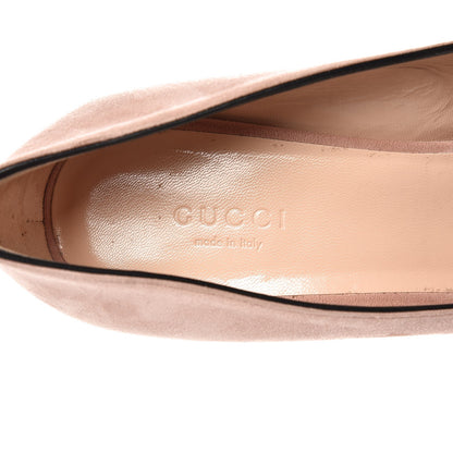 Gucci Kid Scamosciato GG Marmont Fringe 50mm Loafer Pumps 38.5 Crystal Pink 8 of 12