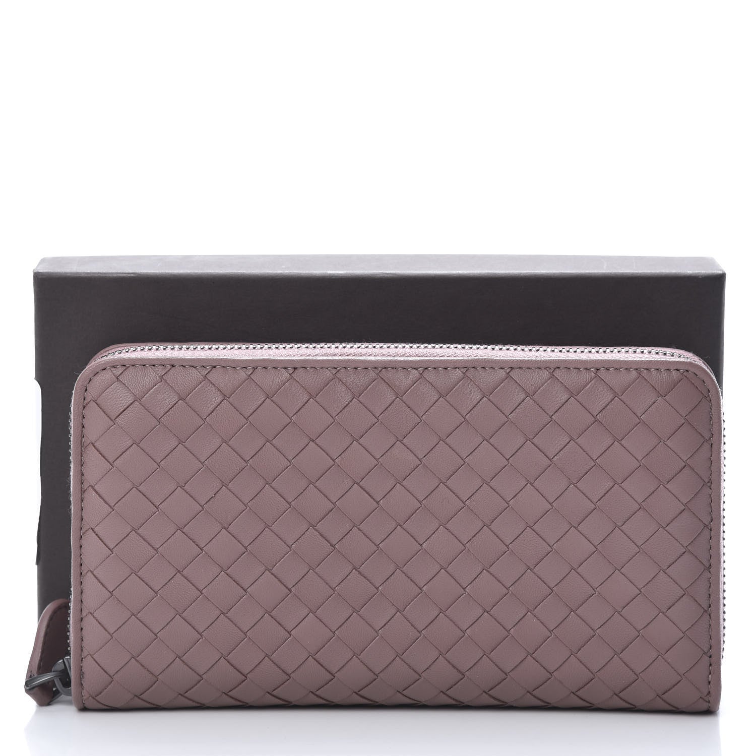 Bottega Veneta Nappa Intrecciato Zip Around Wallet Deco Rose 9 of 9
