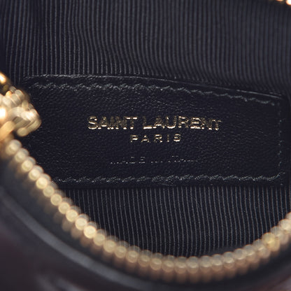 Saint Laurent Calfskin Matelasse Monogram Key Pouch Black 6 of 8