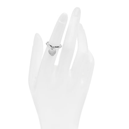 Tiffany Platinum Diamond Heart Charm Ring 50 5.5 2 of 4