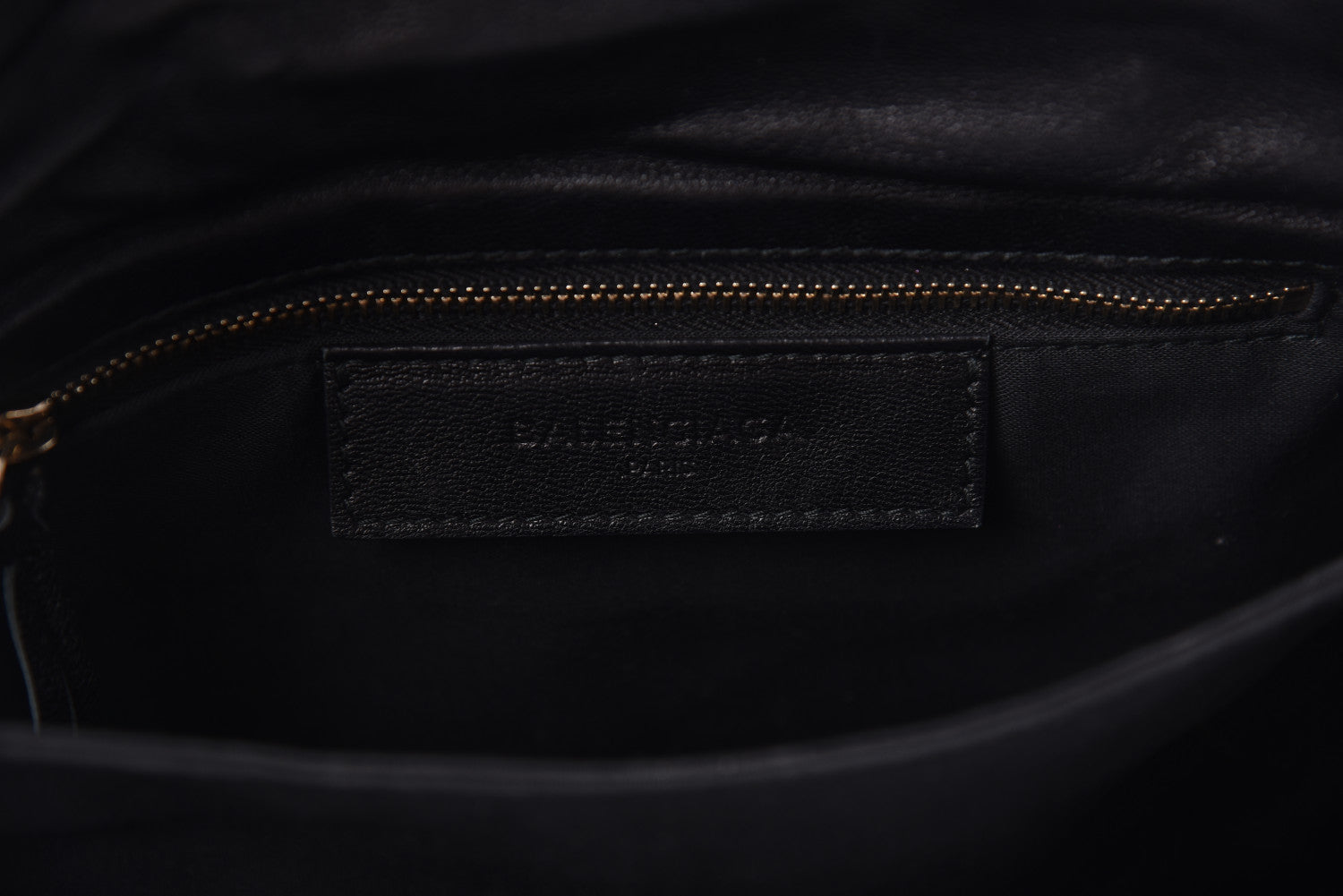 Balenciaga Chevre Gold Metallic Edge Hardware Envelope Clutch Black 6 of 11