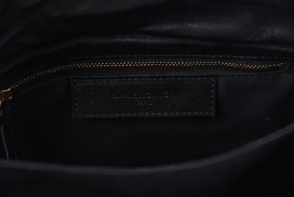 Balenciaga Chevre Gold Metallic Edge Hardware Envelope Clutch Black 6 of 11