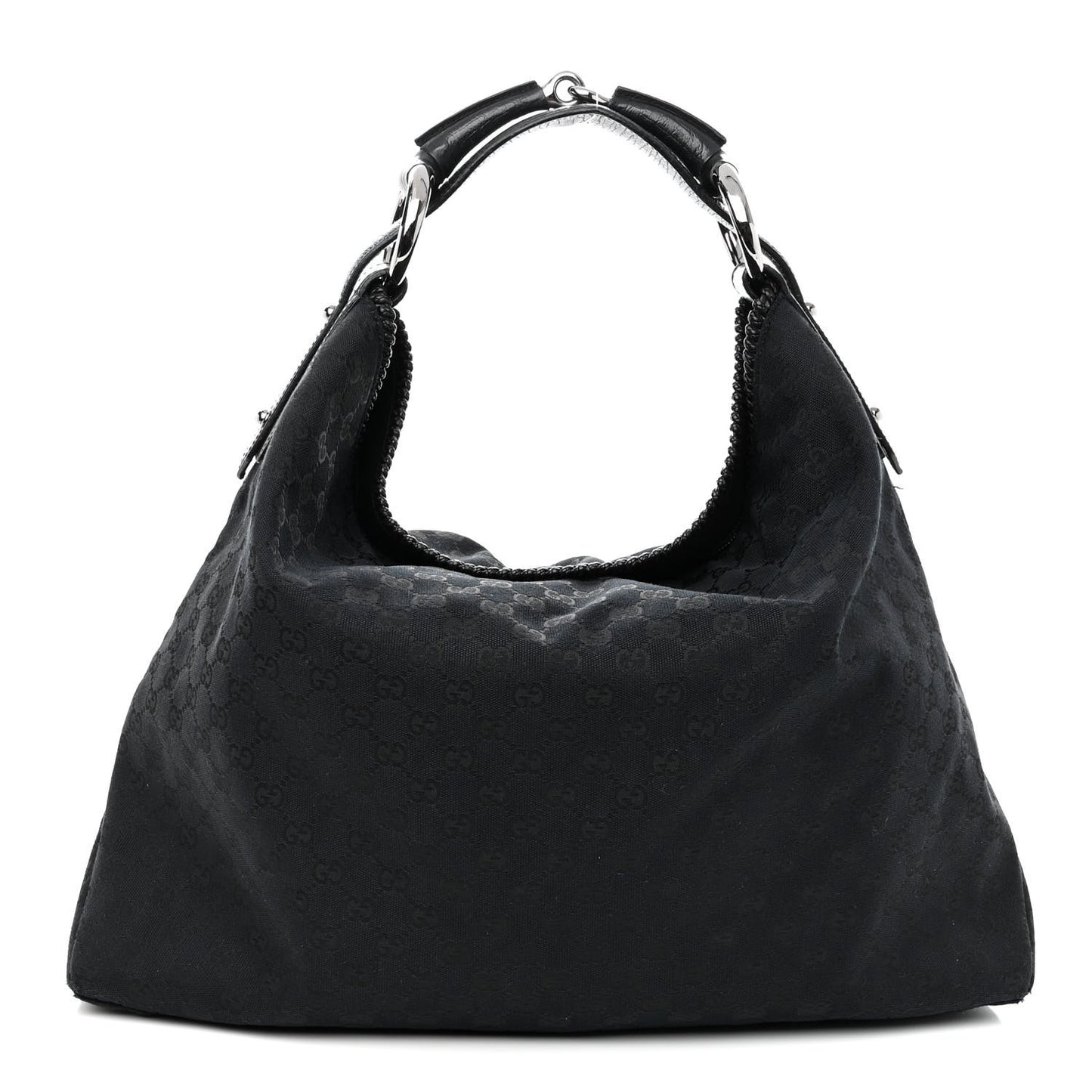 Monogram Large Horsebit Chain Hobo Black