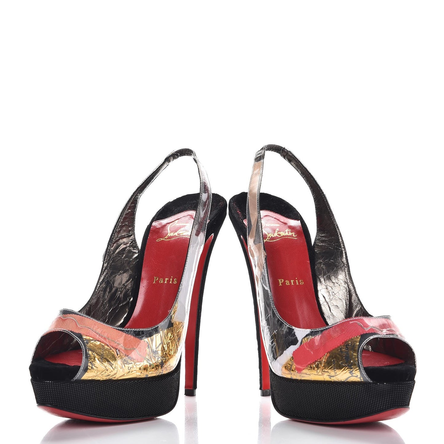 PVC Velvet Winter Trash 150 Pumps 41 Black