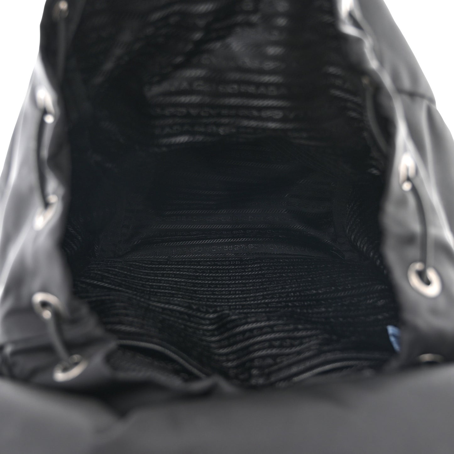 Re-Nylon Saffiano Logo Double Buckle Backpack Black