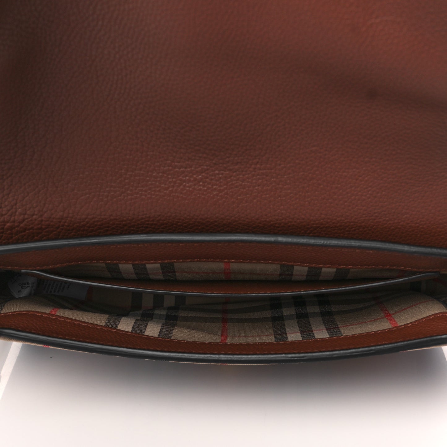 Grainy Calfskin Vintage Check Note Crossbody Bag Malt Brown
