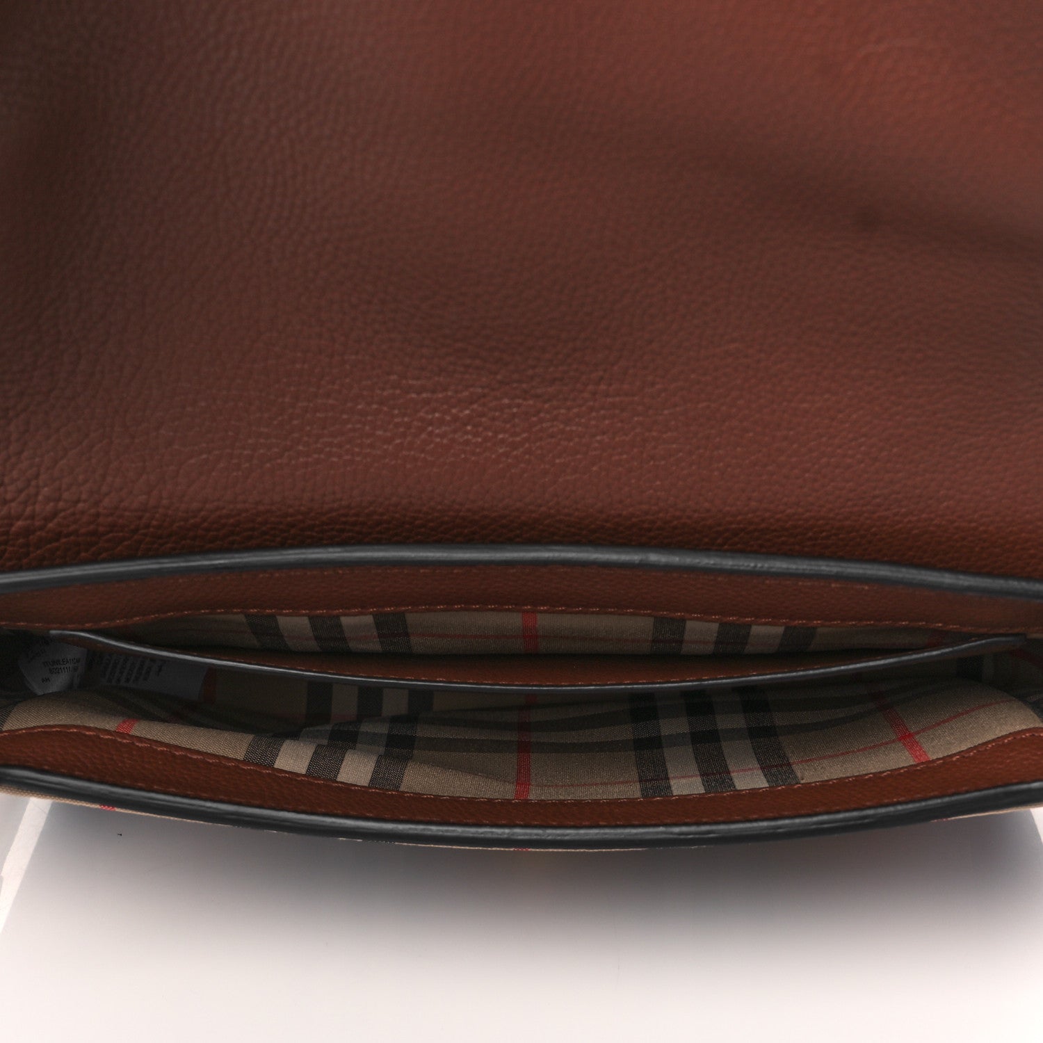 Burberry Grainy Calfskin Vintage Check Note Crossbody Bag Malt Brown 5 of 11