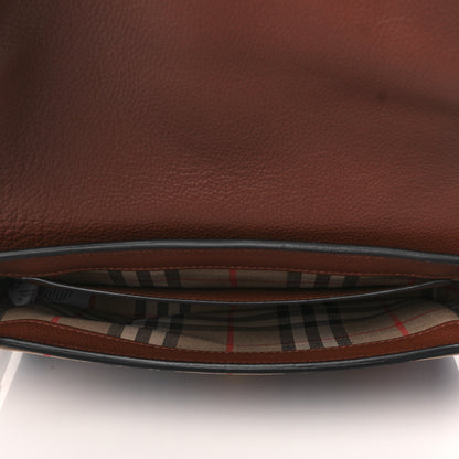 Burberry Grainy Calfskin Vintage Check Note Crossbody Bag Malt Brown 5 of 11