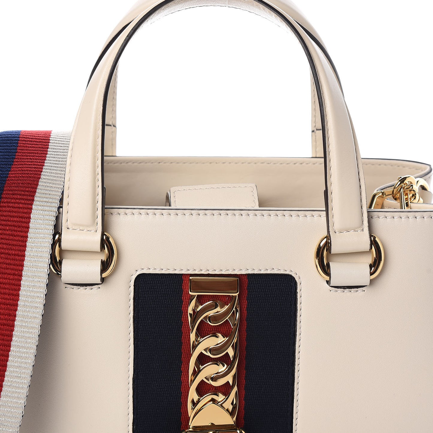 Calfskin Medium Sylvie Top Handle Tote White