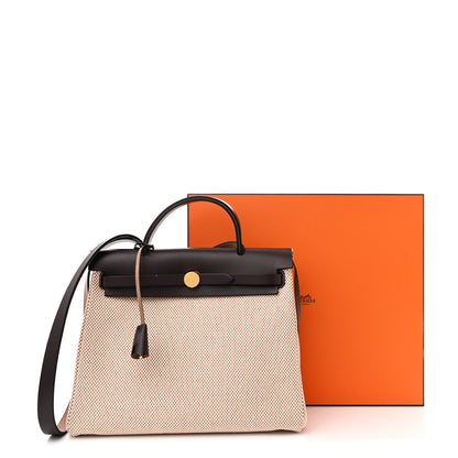 Hermes Vache Hunter Criss Viking Herbag Zip Retourne 31 PM Ebene Ecru Beige 12 of 12