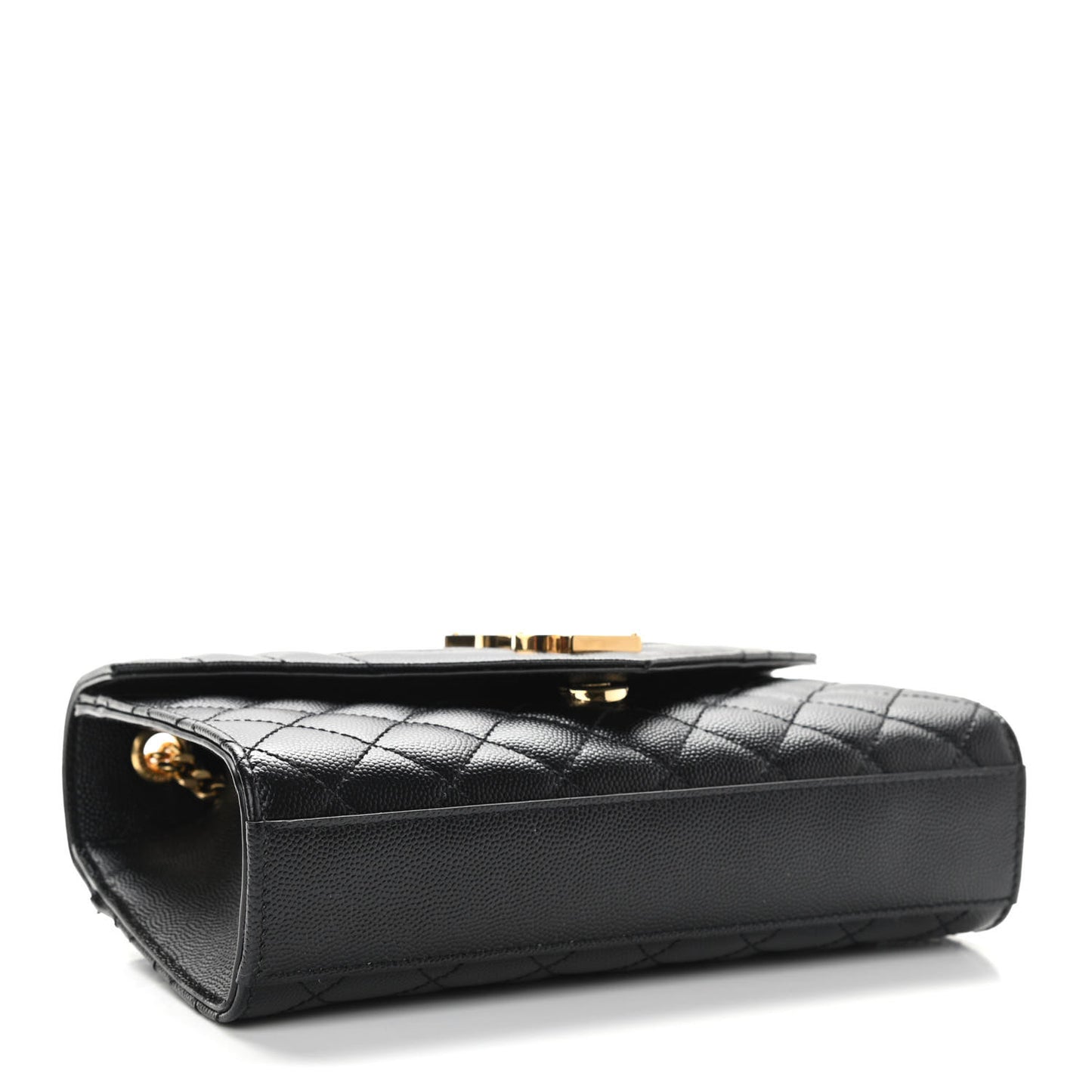 Grain De Poudre Textured Mixed Matelasse Triquilt Small Monogram Satchel Black