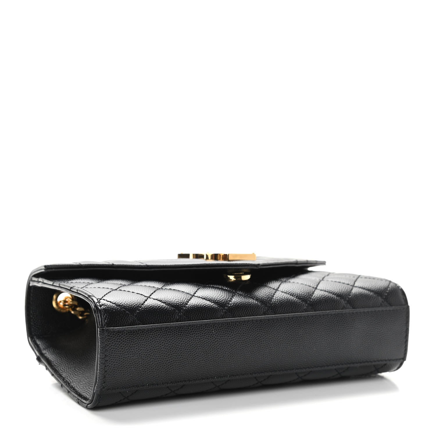 Saint Laurent Grain De Poudre Textured Mixed Matelasse Triquilt Small Monogram Satchel Black 4 of 9