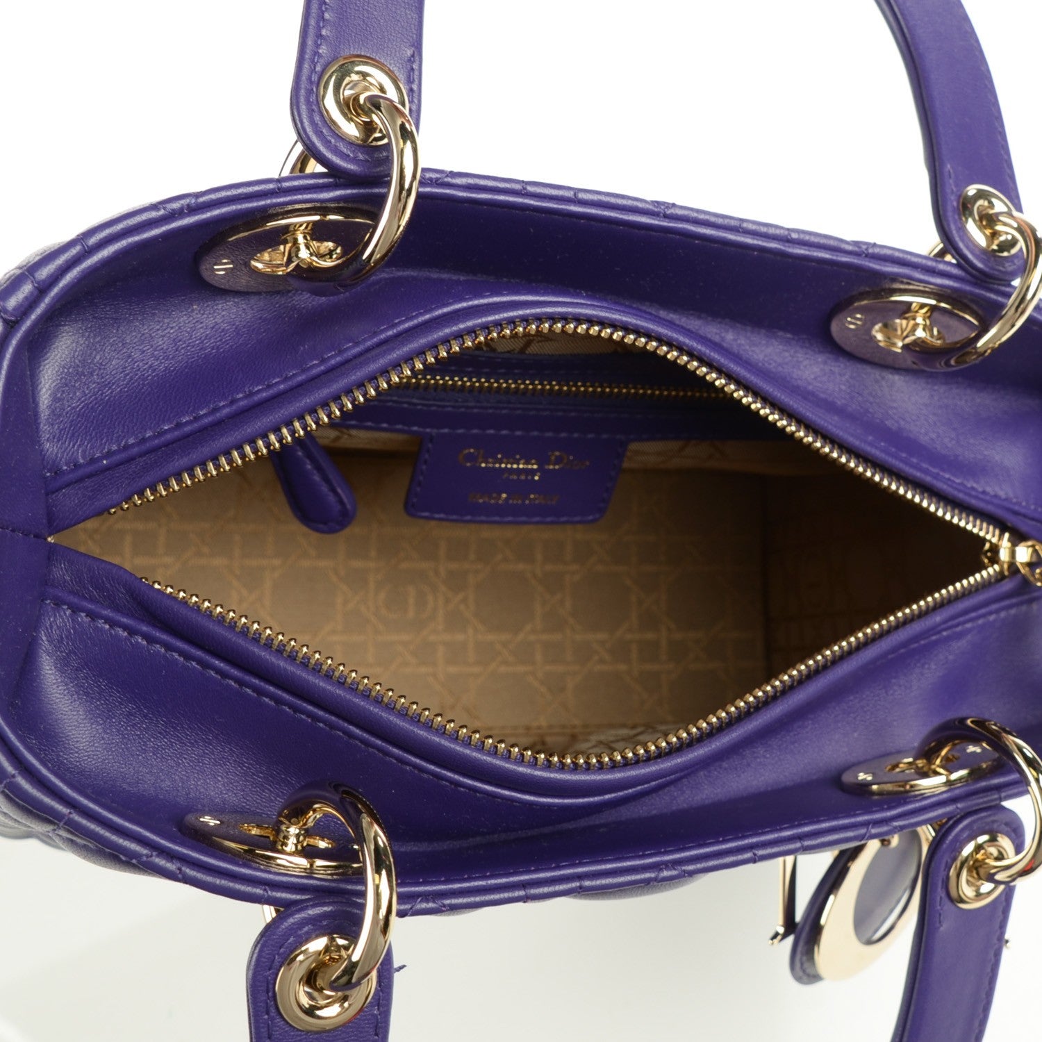 Christian Dior Lambskin Cannage Medium Lady Dior Purple 6 of 8