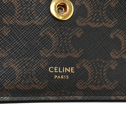 Celine Triomphe Canvas Lambskin Wallet On Strap Tan 8 of 12
