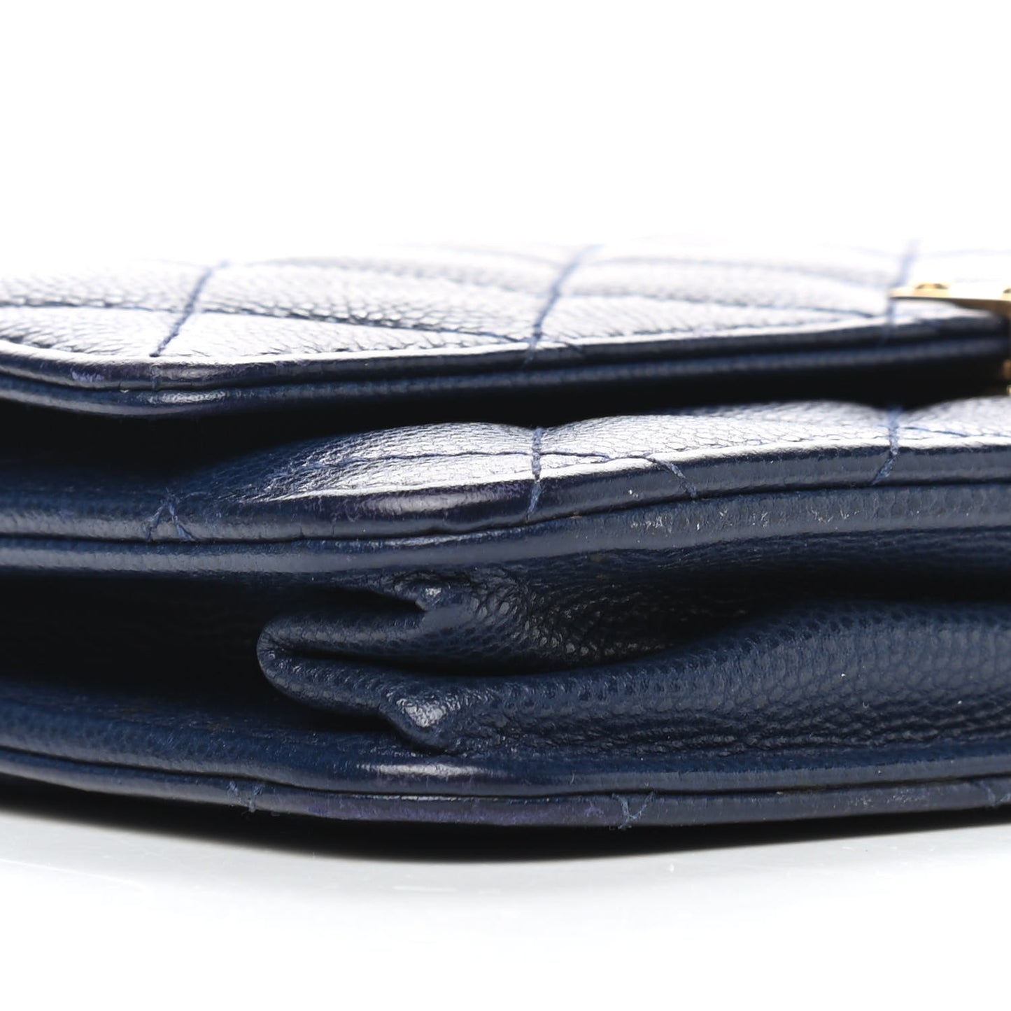 Caviar Quilted Golden Class Wallet On Chain WOC Navy